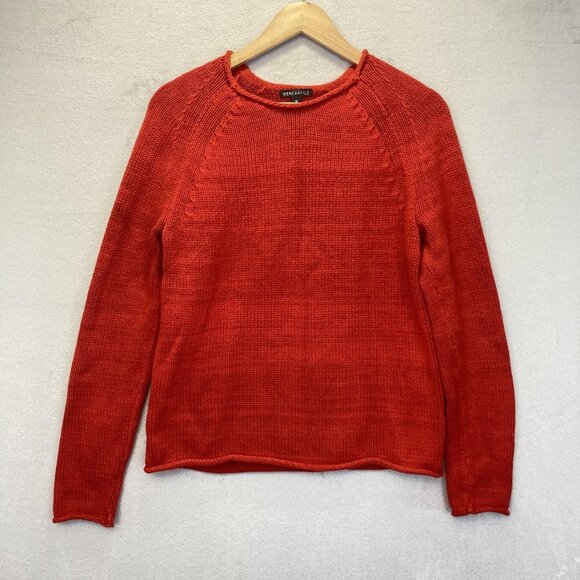 J Crew Sweater Womens Medium Knit Heavy Pullover Rolled Hem Mercantile - Picture 1 of 14